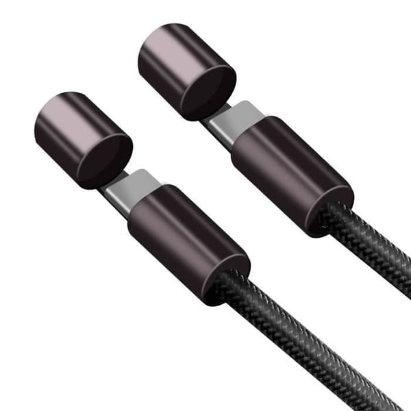 USB Typ C Sladd Kabel 60W Strömförsörjning Flätad Design 4smarts Svart