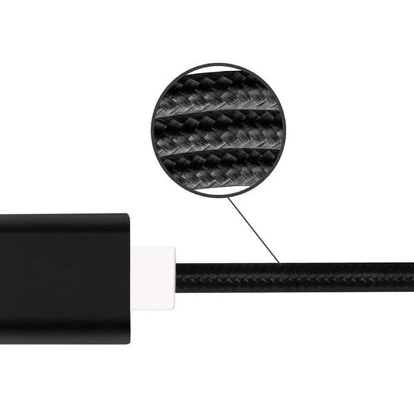 USB-C-kabel kompatibel med Realme C61 Global nylonflätad USB-kabel 1 meter snabbladdning/synkroniseringskabel-dataöverföring - SVART
