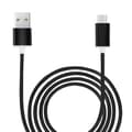 Miniatyrbild 1 av 6: USB-C-kabel kompatibel Oppo Reno12 FS 4G nylonflätad USB-kabel 1 meter snabbladdnings-/synk-dataöverföringskabel - SVART