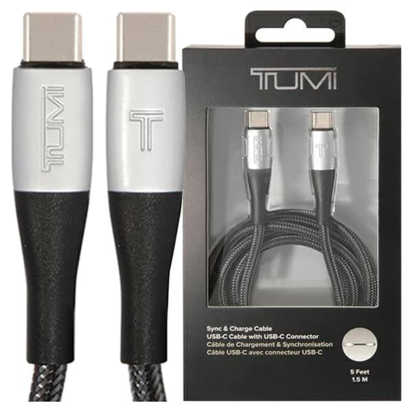 TUMI TUCCSUSBC-kaapeli USB-C - USB-C 1,5m Pikalataus musta/musta