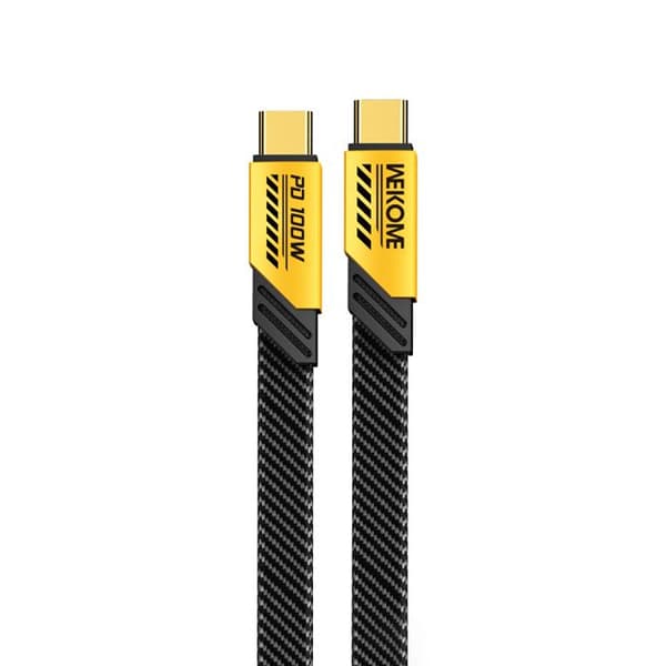 WEKOME WDC-192 Mecha Series - USB-C till USB-C anslutningskabel 100W Snabbladdning 1,2m (Gul)