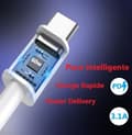 Miniatyrbild 4 av 4: 1M USB C 60W/3.1A PD till USB C-kabel kompatibel Samsung Galaxy A16 5G Indien Ultrasnabb synkroniserings- och överföringssladd