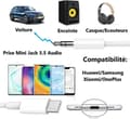 Miniatyrbild 3 av 5: Adapterkabel för ZTE Blade A75 5G, USB C till minijack 3,5 mm Auxiliary Audio
