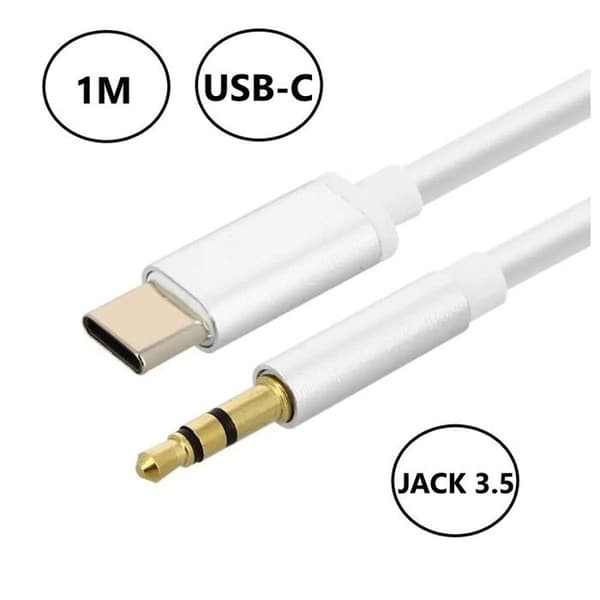 Adapterkabel för BLU G64, USB C till minijack 3,5 mm Auxiliary Audio