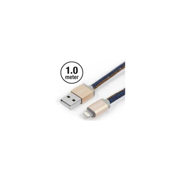 Apple MFI Denim Blues Lightning modekabel 1 meter