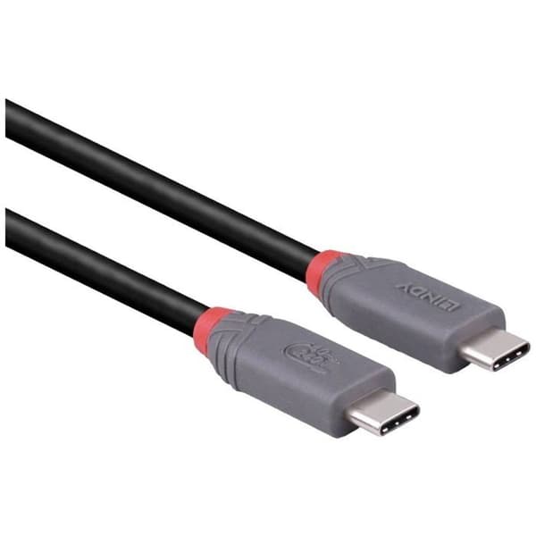 LINDY USB-C-kabel USB4™ USB-C® hane 0,80 m svart 36956