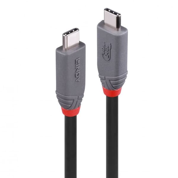 LINDY USB-C-kabel USB4™ USB-C® hane 0,80 m svart 36956