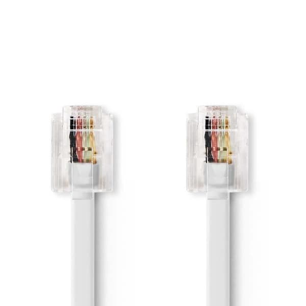 Nedis Telekommunikationskabel RJ11 Hane - RJ11 Hane 5,0 m Vit