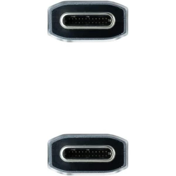 Nanokabel NANOCABLE USB 3.1-kabel USB-C-M-USB-C-M, Gen2 10 Gbps 5A, Färg Grå-Svart, 0,5 m