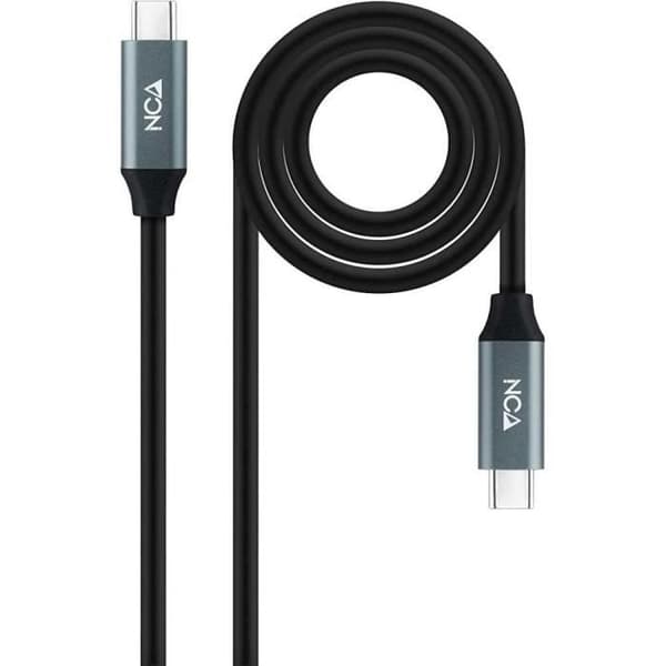 NanoCable Nanokabel 10.01.2101 1m USB till Type C-kabel 7mm Laddnings- och dataöverföring svart sladd för smartphones