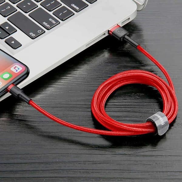 USB till USB Typ C-kabel - BASEUS - Snabbladdning - 50cm - Flätad nylon - Svart
