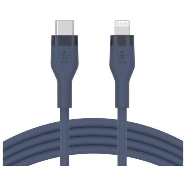 Belkin USB-C till Lightning BoostCharge Flex silikonkabel (1m), MFi-certifierad (20W), strömförsörjningsladdning för iPhone 14-14