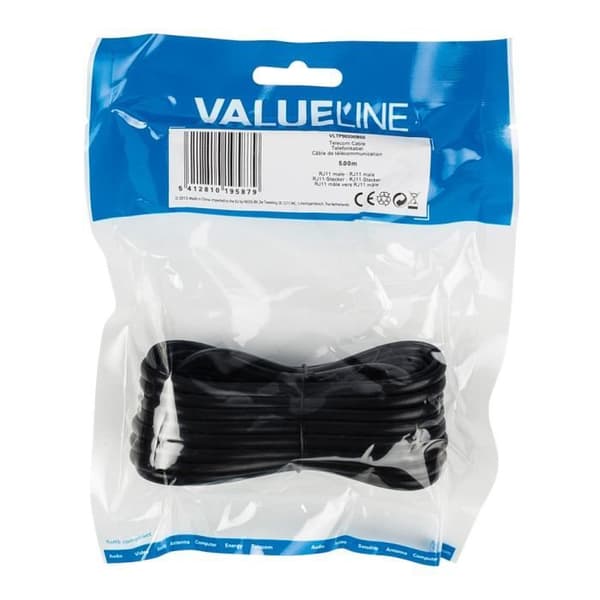 Valueline VLTP90200B50, RJ-11 (4-6), RJ-11 (4-6), 14,5 cm, 80 mm, 25 mm