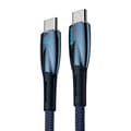 Miniatyrbild 2 av 5: CABLU alimentare si date Baseus Glimmer, Fast Charging Data Cable pt. smartphone, USB Type-C la USB Type-C 100W, 1m, albastru "CADH000703" (timbru ver