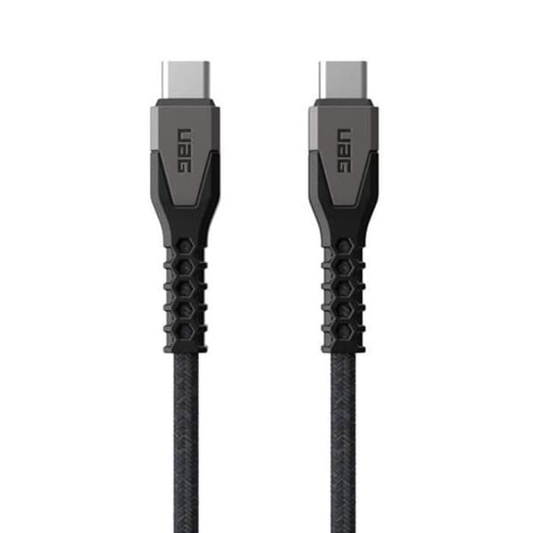 USB-C / USB-C 60W Laddnings- och Överföringskabel i Kevlar Rugged 1,5m UAG Svart / Silver