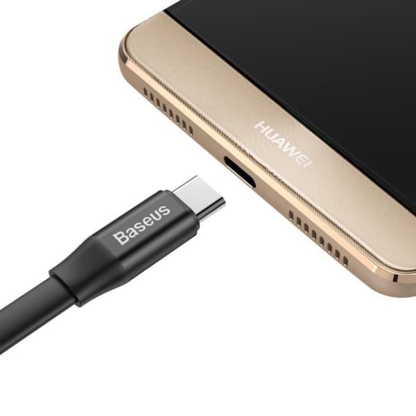 Baseus Black USB-C Kort USB-kabel för ASUS - BLACKBERRY - CROSSCALL - GOOGLE - HTC - HUAWEI - NOKIA - ONEPLUS - OPPO - SAMS... och +