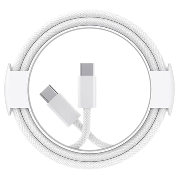 INF 2-pack flätad USB-C till USB-C-kabel - grå och vit 1M