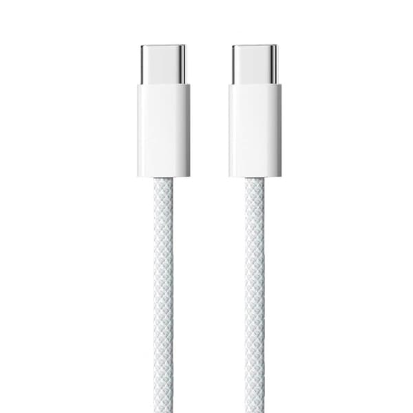 INF 2-pak flettet USB-C til USB-C-kabel - Grå og hvid