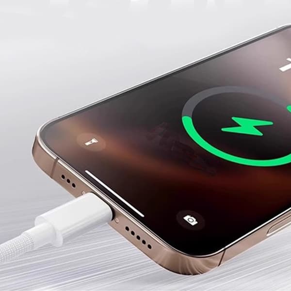 INF 2-paknings flettet USB-C til USB-C-kabel - grå og hvit