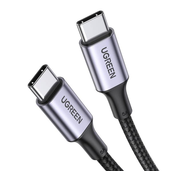 CABLU alimentare si date Ugreen, "US316", Fast Charging Data Cable pt. smartphone, USB Type-C la USB Type-C 100W/5A, braided, 3m, negru "90120" (timbr