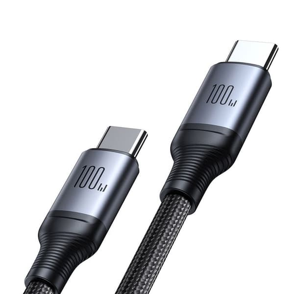 Typ-C-kabel till 2x Typ-C, snabb laddning, 100 W, 1,5 m - JoyRoom Speedy Series (SA21-1T2) - Svart