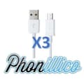 Miniatyrbild 2 av 2: Set om 3 USB-laddkablar kompatibla med Samsung Galaxy Xcover