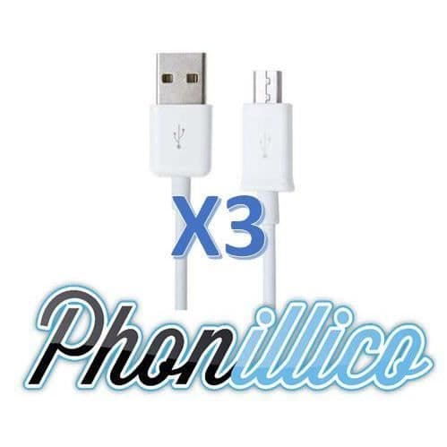 Set om 3 USB-laddkablar kompatibla med Samsung Galaxy Xcover