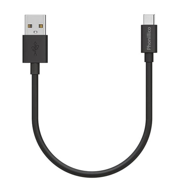 "Kabel 20cm USB-C Svart för Samsung Galaxy A05 / A05S / A15 4G / A15 5G / A25 5G / A35 5G / A55 5G Phonillico®"