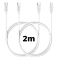 Miniatyrbild 1 av 3: USB-C till USB-C-kabel Vit 2m för Samsung Galaxy S24 / Galaxy S23 / Galaxy S23 FE [LOT 2] Phonillico®