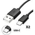 Miniatyrbild 1 av 2: [Kompatibel med Samsung Galaxy S8 - S8 PLUS - S9 - S9 PLUS] Lot 2 Kablar Typ USB-C Laddare Svart Micro USB 1 Meter [Phonillico®]