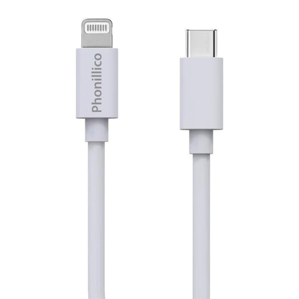 Lot 3 Kablar 20cm USB-C Lightning Laddare Vit för iPhone 14 / 13 / 12 / 11 / SE / X / XR / 7 / 8 / 6 / 5 / AirPods Phonillico