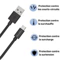 Miniatyrbild 4 av 5: Kabel 20cm USB-C Svart för Samsung Galaxy S24 / S24 PLUS / S24 ULTRA / S23 / S23 PLUS / S23 ULTRA / S23 FE Phonillico®