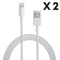 Miniatyrbild 2 av 3: [Kompatibel iPad 2017-2018-AIR-MINI-PRO] Lot 2 Kablar USB Laddare Vit 1 Meter [Phonillico®]