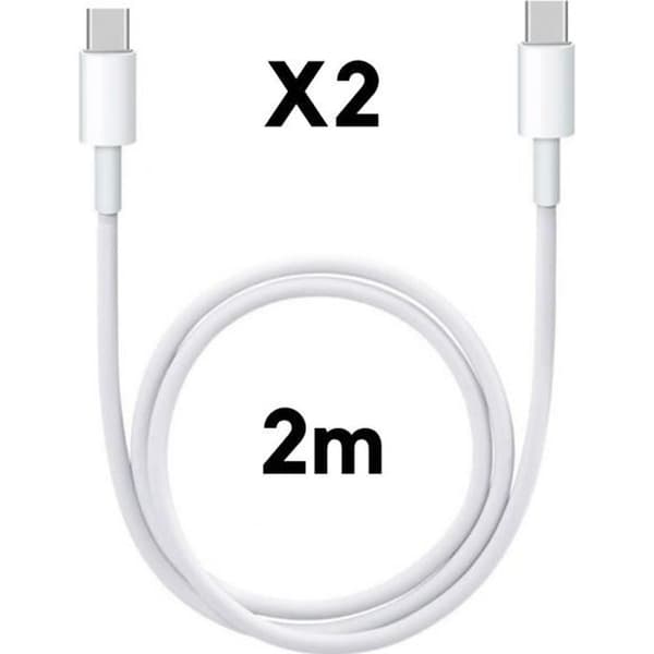USB-C kabel USB-C 2m för iPad Pro 12,9 tum - iPad Pro 11 tum - iPad Air 4 [LOT 2] Phonillico®