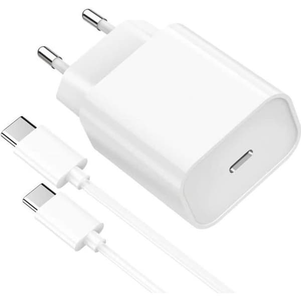 Laddare 20W + USB-C till USB-C-kabel 2m för iPad Pro 12,9 tum - iPad Pro 11 tum - iPad Air 4 Phonillico®
