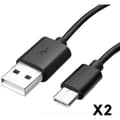 Miniatyrbild 1 av 4: USB-C-kabel för Xiaomi Mi 10 - Mi 10 PRO - Mi 10 LITE - USB-C laddkabel Svart 1 Meter [PACK 2] Phonillico®