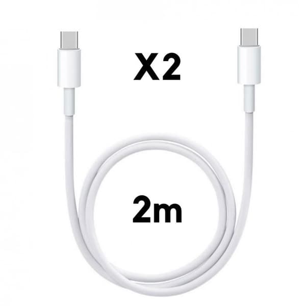 USB-C kabel USB-C 2m för MacBook - MacBook Air - MacBook Pro - iMac - Mac mini [LOT 2] Phonillico®