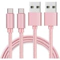Miniatyrbild 1 av 3: USB-C-kabel för Xiaomi Mi 11 - Mi 11 LITE - Mi 11 LITE 5G - USB-C laddkabel i nylonflätad rosa 1 meter [SATS 2] Phonillico®