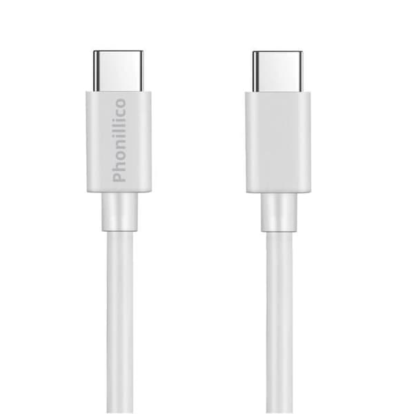 USB-C USB-C Kabel Vit 2m för Samsung Galaxy A14 4G / A14 5G / A34 5G / A54 5G / S23 Phonillico®