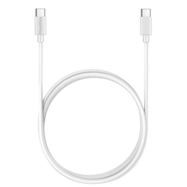 "Kabel USB-C USB-C Vit 1m för Samsung Galaxy Z FLIP 6 / Z FOLD 6 / Z FLIP 5 / Z FOLD 5 Phonillico®"