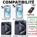 Miniatyrbild 2 av 4: Lot 2 USB-C till Lightning-adaptrar Kompatibla med iPhone 15 - iPhone 15 PLUS - iPhone 15 PRO - iPhone 15 PRO MAX Phonillico®