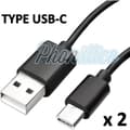 Miniatyrbild 1 av 2: Lot 2 USB-C-laddkabel Svart kompatibel med Samsung Galaxy S8 - Phonillico®