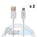 Miniatyrbild 2 av 2: Lot 2 USB-laddningskablar Vita kompatibla med Huawei P10 LITE - Phonillico®