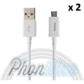 Miniatyrbild 1 av 2: Lot 2 USB-laddningskablar Vita kompatibla med Huawei P10 LITE - Phonillico®