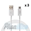Miniatyrbild 2 av 2: Lot 3 USB-kablar Laddare Vit kompatibel med Samsung Galaxy S7 - Phonillico®