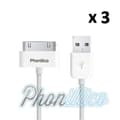 Miniatyrbild 2 av 2: Lot 3 Vita USB Vit kompatibel med iPad 2/3/4 - Phonillico®