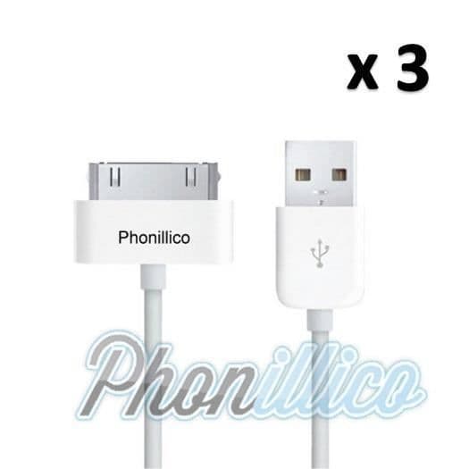 Lot 3 Vita USB Vit kompatibel med iPad 2/3/4 - Phonillico®