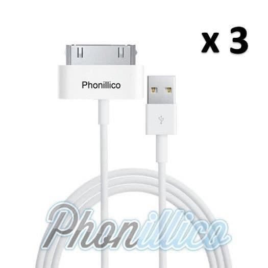 Lot 3 Vita USB Vit kompatibel med iPad 2/3/4 - Phonillico®