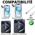 Miniatyrbild 2 av 4: Lot med 2 USB-C till USB-C-kablar för iPhone 15 - 15 PLUS - 15 PRO - 15 PRO MAX - 2 meters vävd nylonkabel Phonillico®