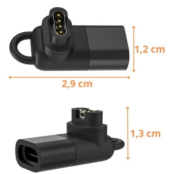 Lot 2 USB-C-adapter för Garmin Fenix 7 7S 7X 6S 6X 5S 5X Forerunner 955 965 45 265 Approach Vivoactive Vivomove Phonillico®
